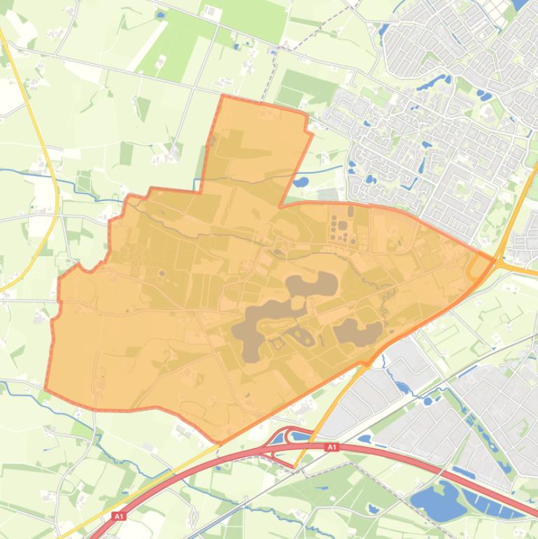 Kaart van de buurt Het Hulsbeek.