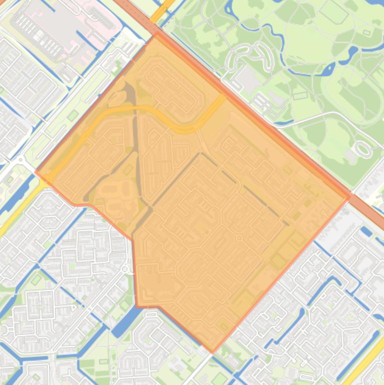 Kaart van de buurt Hoofddorp Overbos Noord.