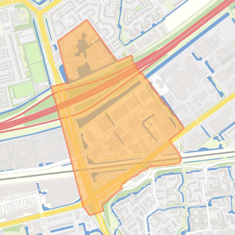 Kaart van de buurt Hoofdweg sector A.