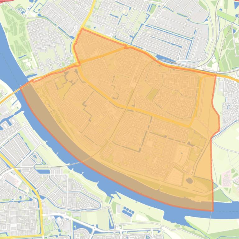 Kaart van de buurt Hoogvliet Zuid.