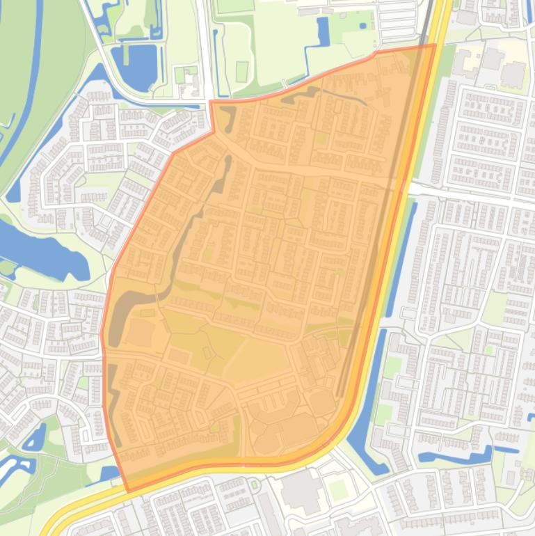 Kaart van de buurt Hoogzandveld-Oost.