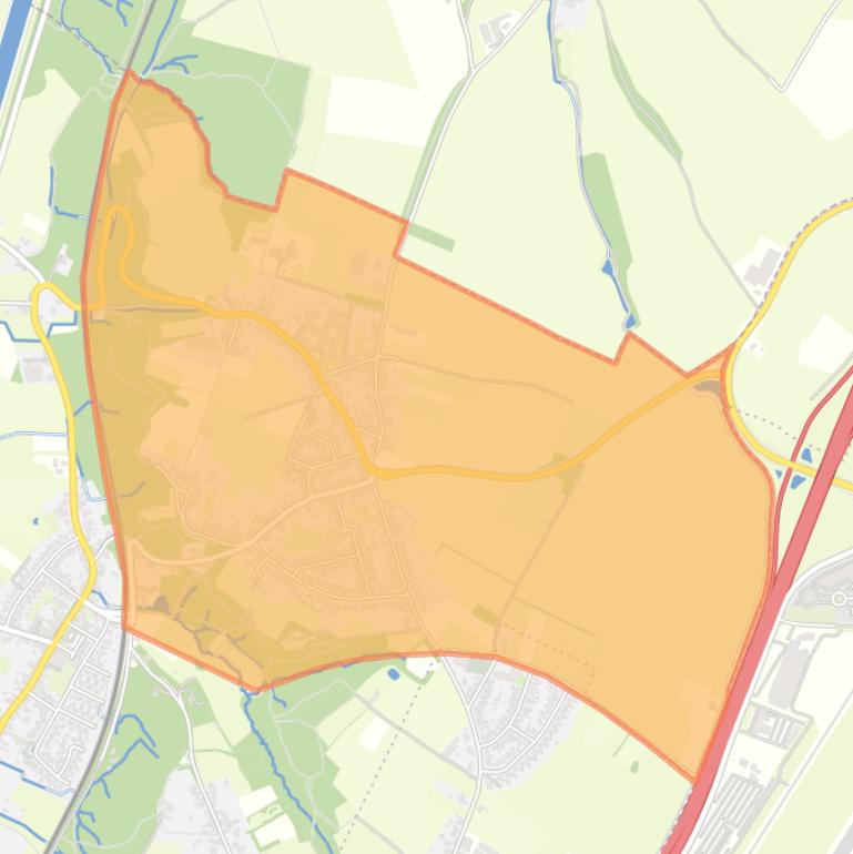 Kaart van de buurt Hussenberg met Snijdersberg.