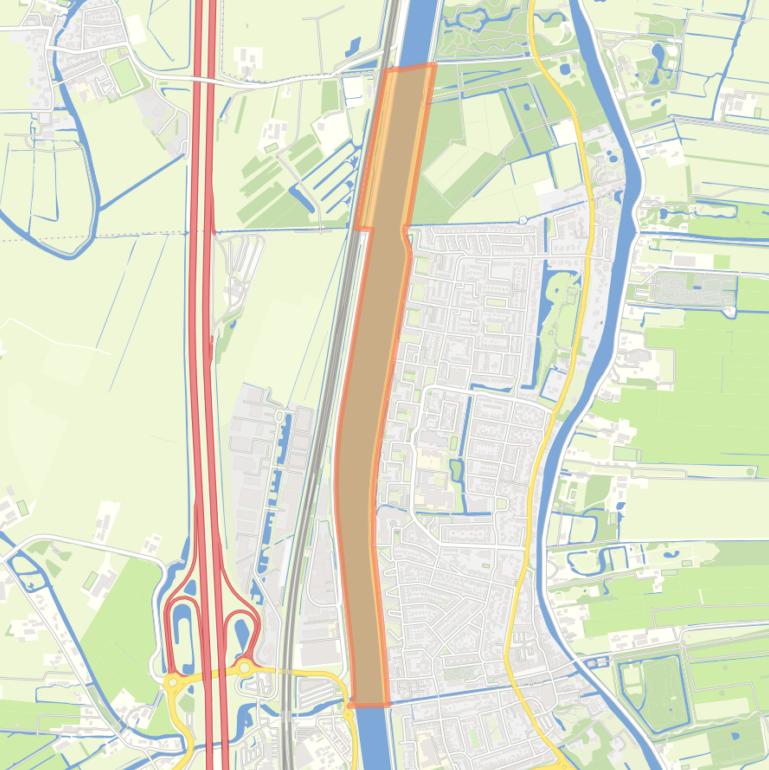 Kaart van de buurt Kanaalzone Noord Breukelen.