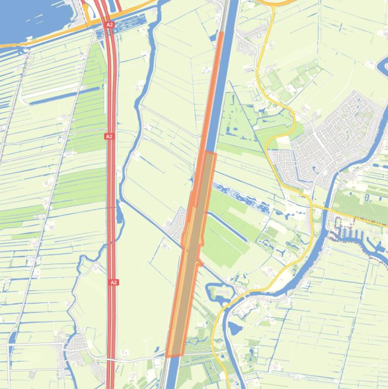 Kaart van de buurt Kanaalzone sector Nieuwersluis.