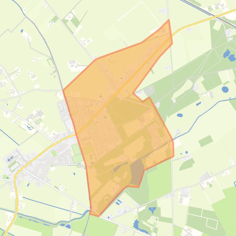 Kaart van de buurt Klarenbeek (gedeeltelijk).