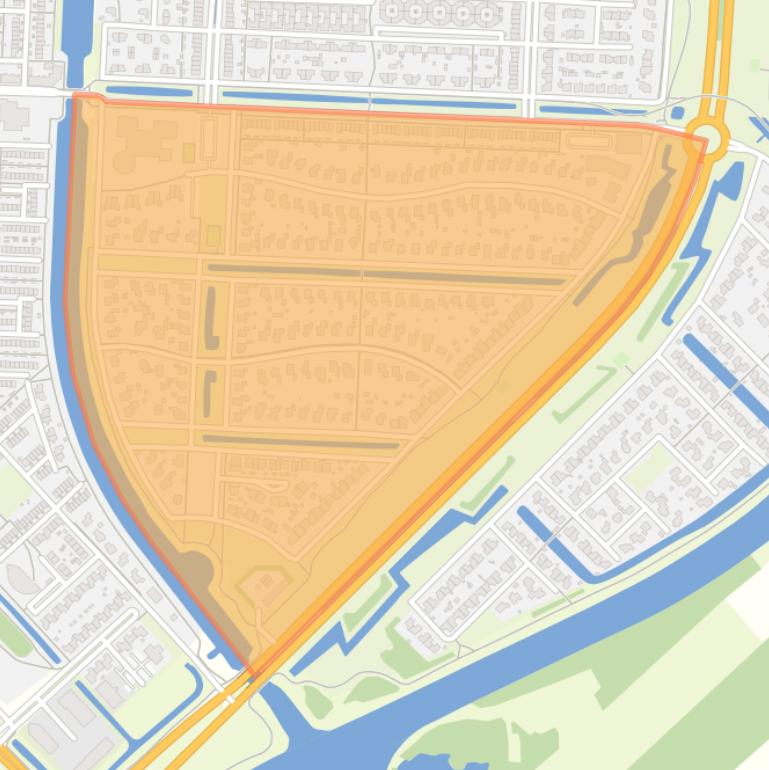 Kaart van de buurt Landerijen Zuid/West.