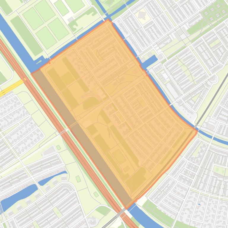 Kaart van de Landgoederenbuurt Zuid en West.