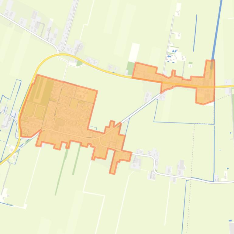 Kaart van de buurt Langezwaag-Kom.