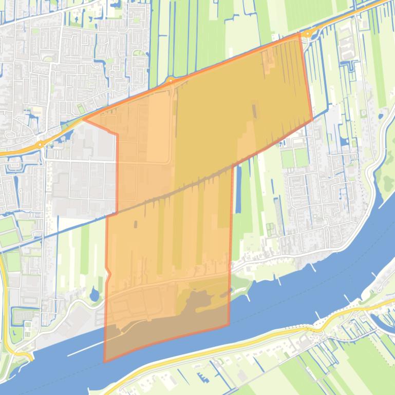 Kaart van de buurt Lekdijk-Oost en Provinciale weg (gedeeltelijk).