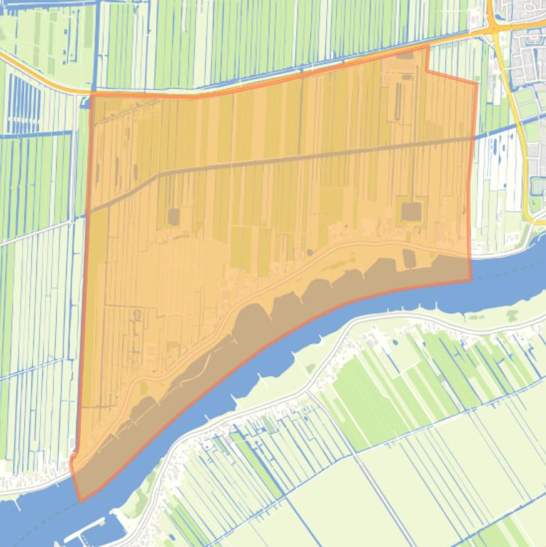 Kaart van de buurt Lekdijk-West en Provinciale weg (gedeeltelijk).