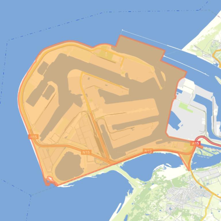 Kaart van de buurt Maasvlakte.