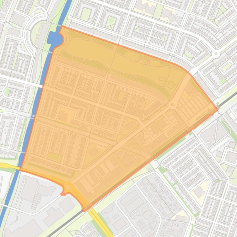 Kaart van de buurt Muziekwijk Noord-Zuidoost.