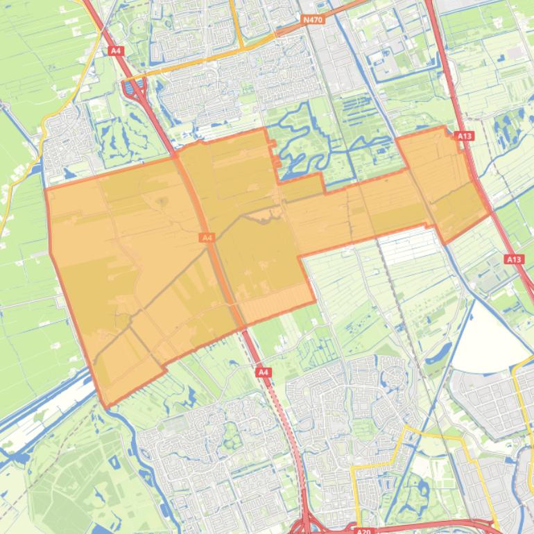 Kaart van de buurt Negenhuizen en Zouteveen.