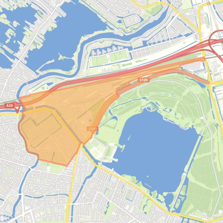 Kaart van de buurt Nieuw Crooswijk.