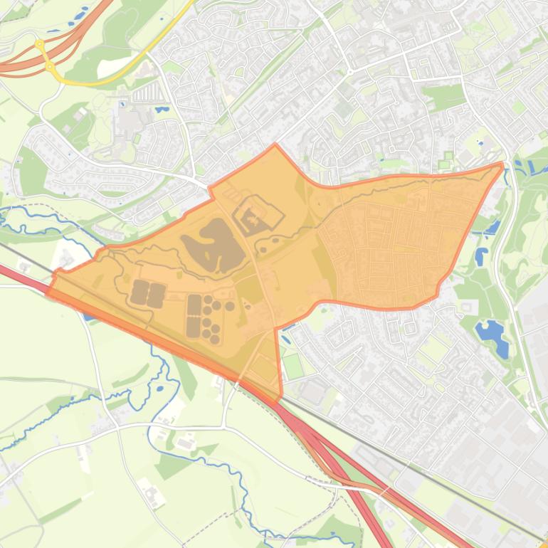 Kaart van de buurt Nieuw Lotbroek-Noord.