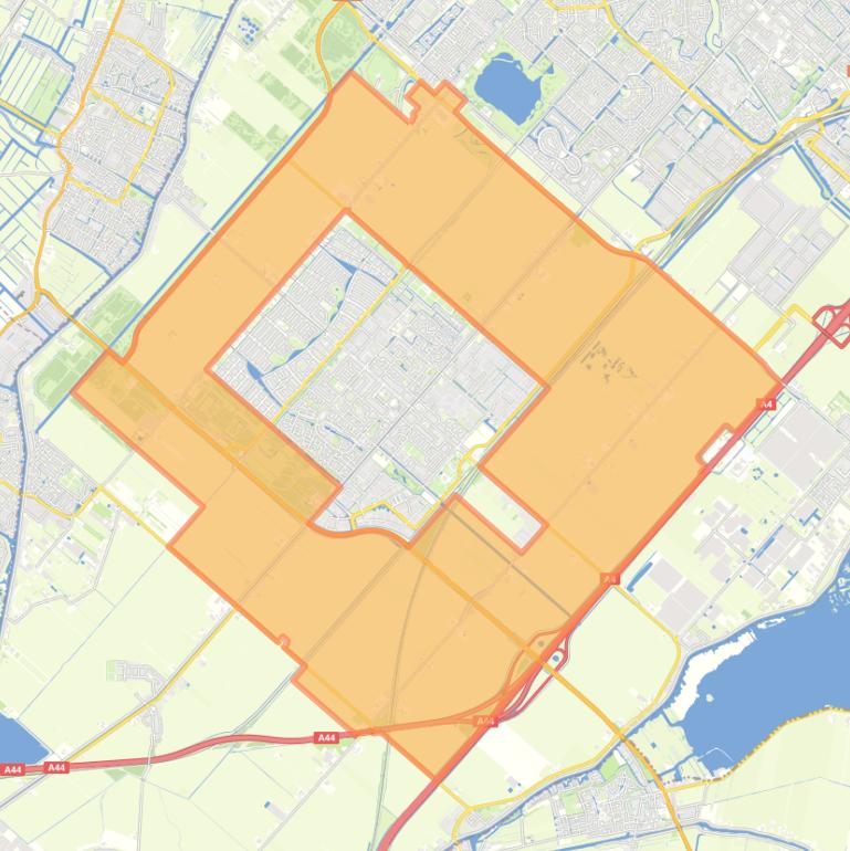 Kaart van de buurt Nieuw-Vennep Omgeving.