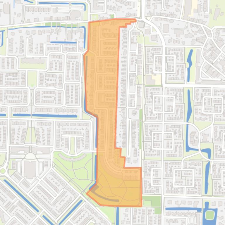 Kaart van de buurt Nieuweland 4.