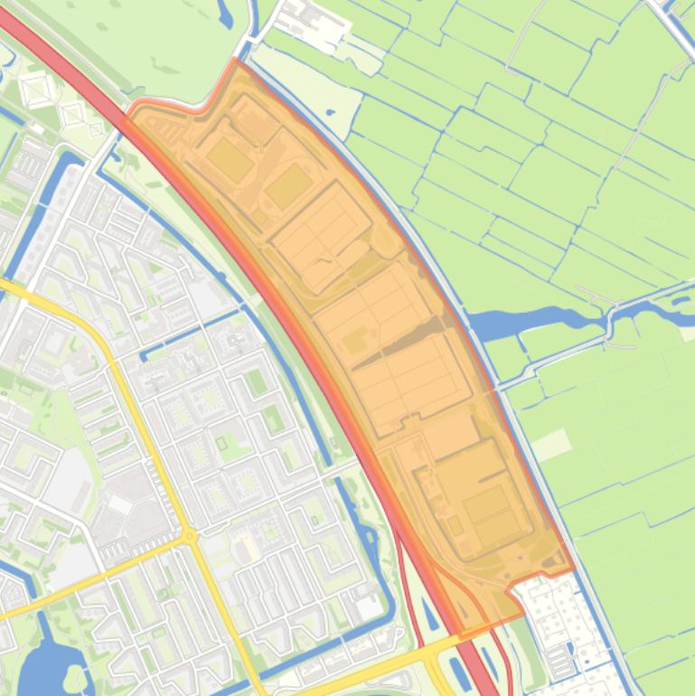 Kaart van de buurt Noorderstrook-Oost.