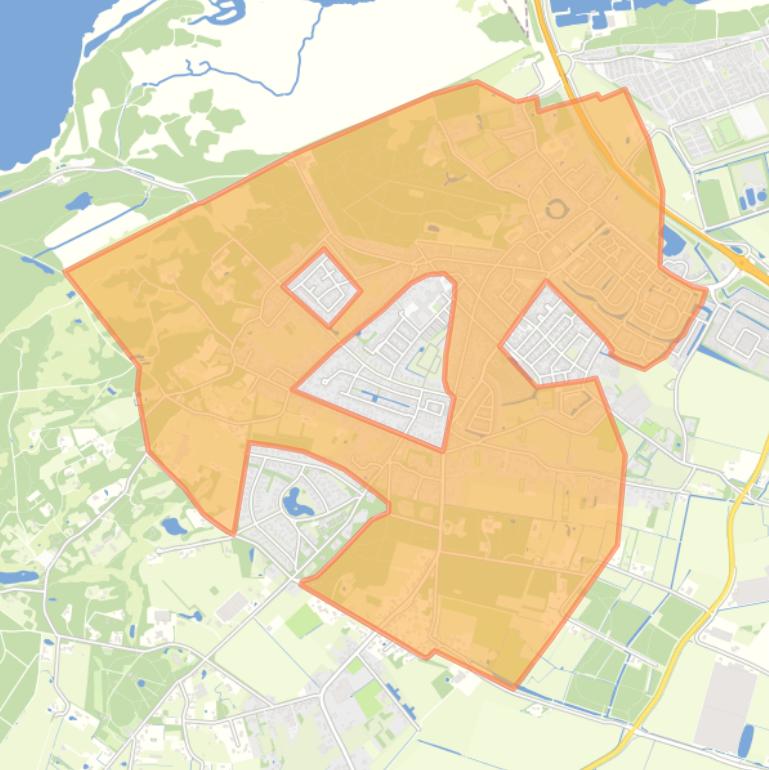 Kaart van de buurt Oostvoorne.