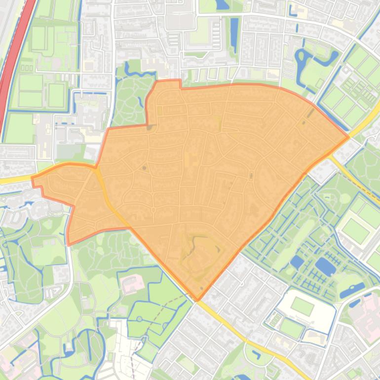 Kaart van de buurt Oranje Nassau.