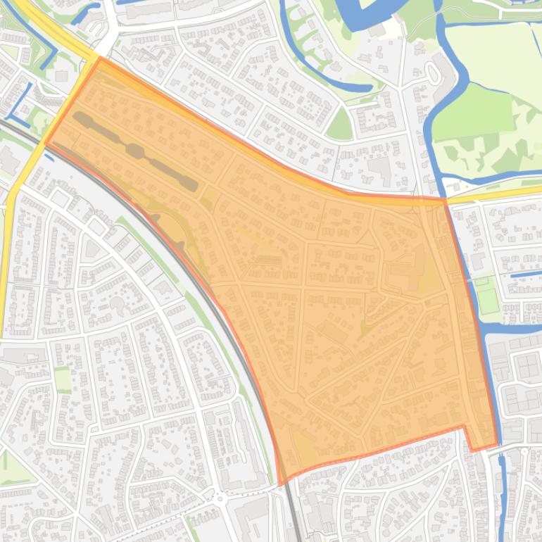 Kaart van de buurt Oranje Nassaupark-Zuid.