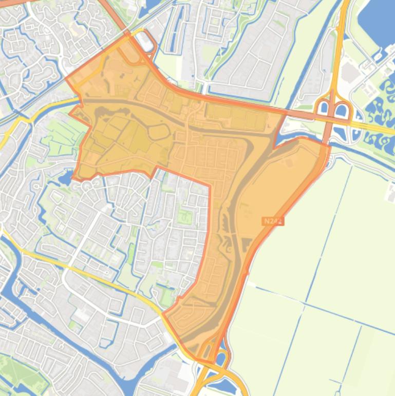 Kaart van de buurt Oudorp-Noord en Oudorp-Oost.