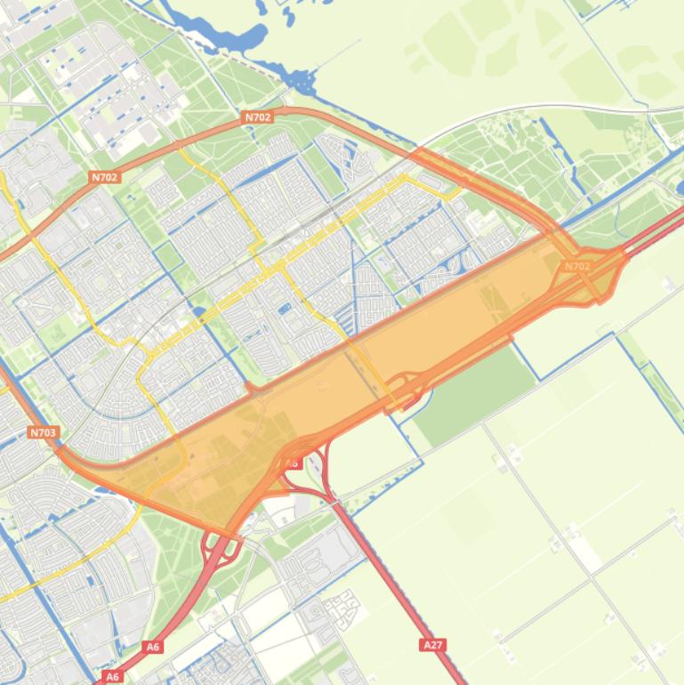 Kaart van de buurt Overig Almere Buiten Zuid.