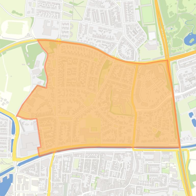 Kaart van de buurt Parkweg en omgeving.