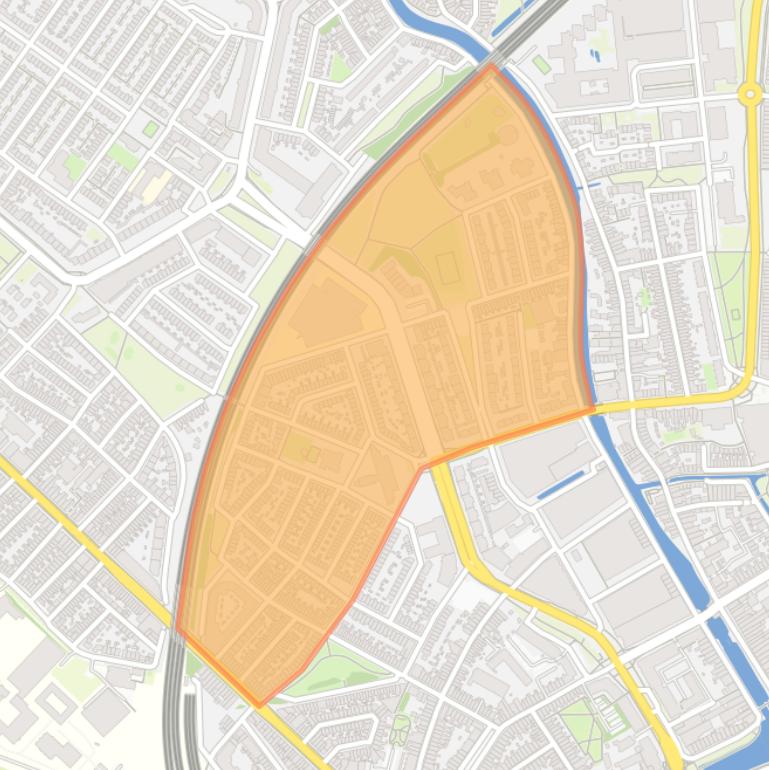 Kaart van de buurt Pijlsweerd-Noord.