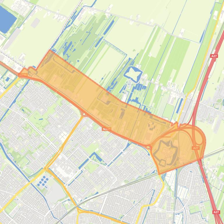 Kaart van de buurt Poldergebied Overvecht.