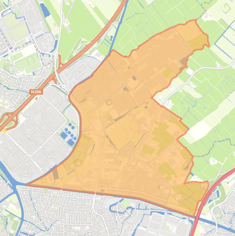 Kaart van de buurt Rijnsburg-Noord.