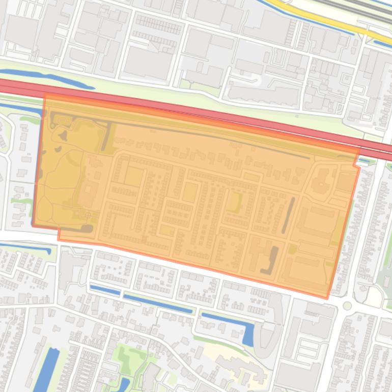 Kaart van de Rivierenbuurt-Noord.