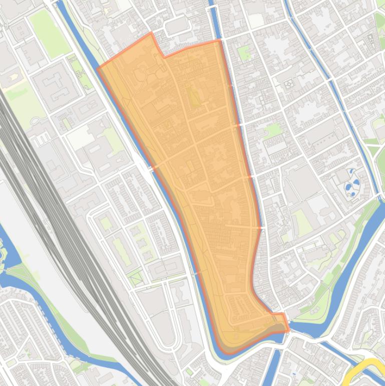 Kaart van de Springweg en omgeving Geertebuurt.