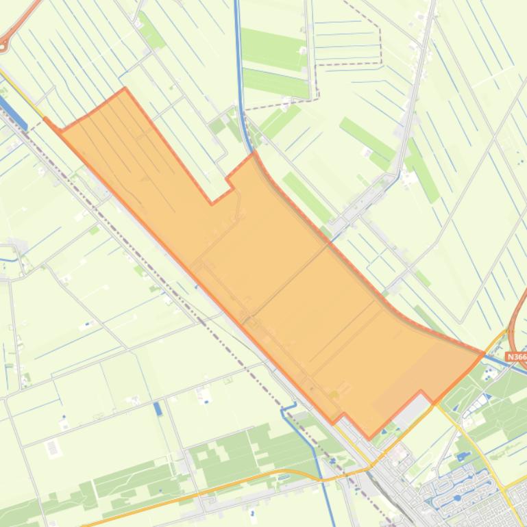 Kaart van de buurt Stadskanaal Noord.