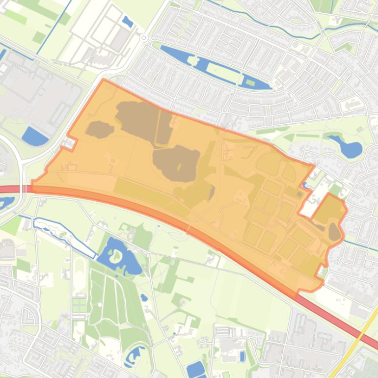 Kaart van de buurt Stadspark Weusthag-Noord.