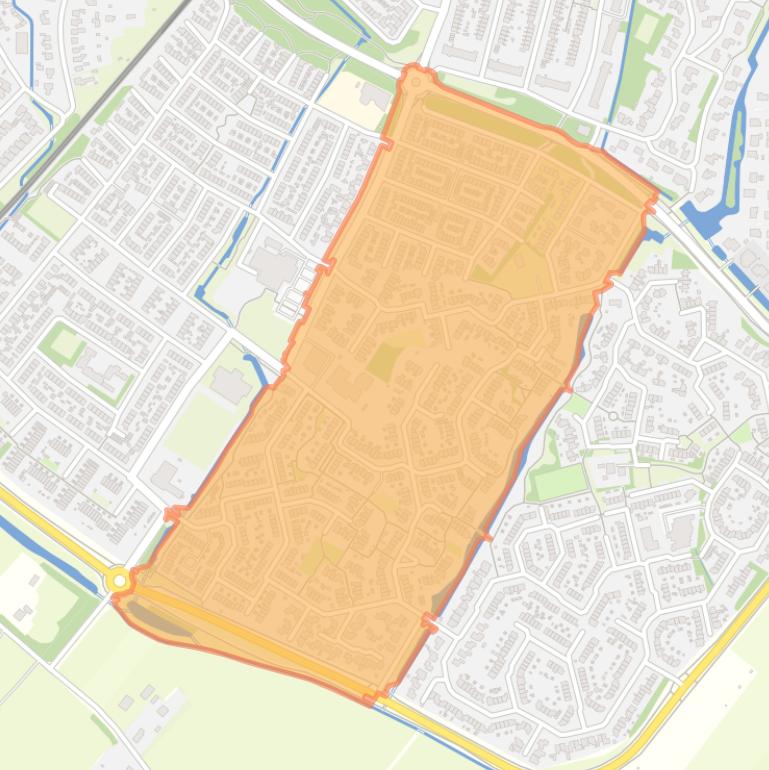 Kaart van de buurt Strijland-west.