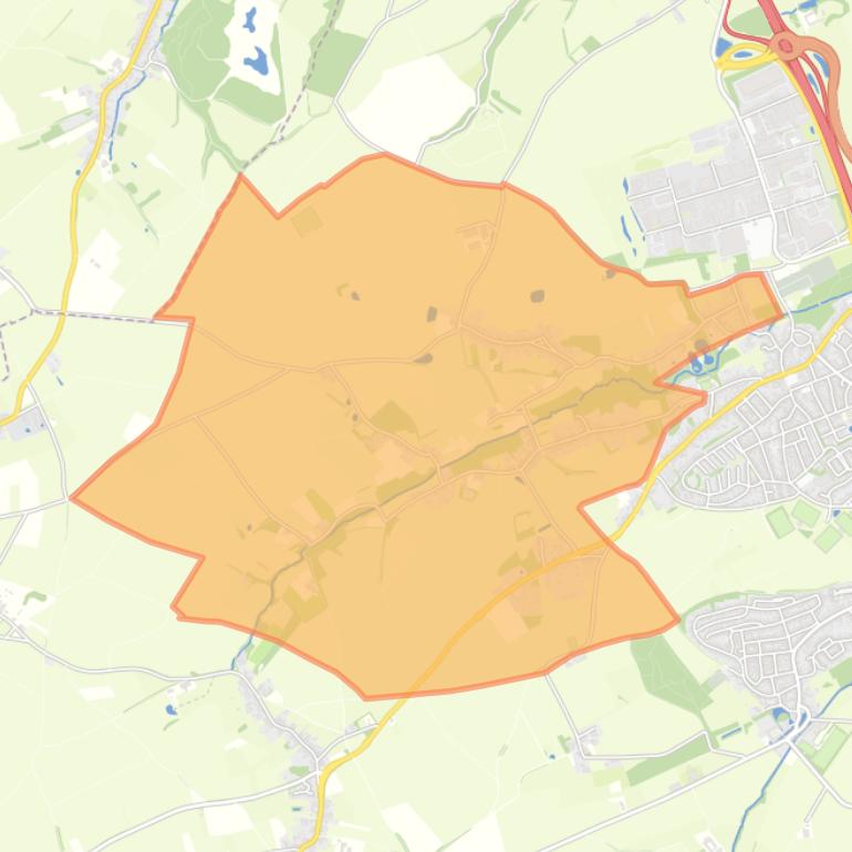 Kaart van de buurt Tervoorst en omgeving.