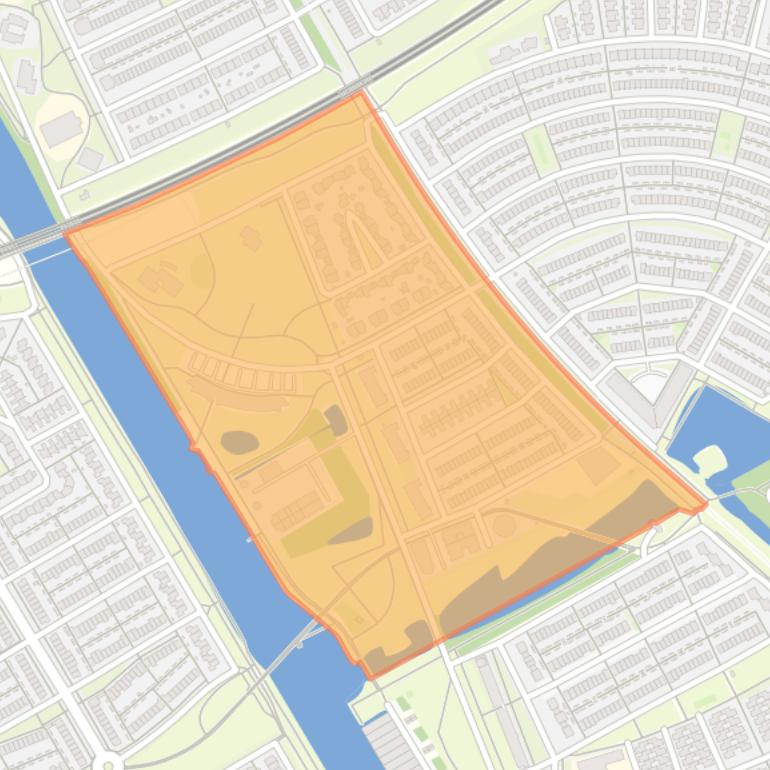 Kaart van de buurt Tussen de Vaarten Zuid-Noordwest.