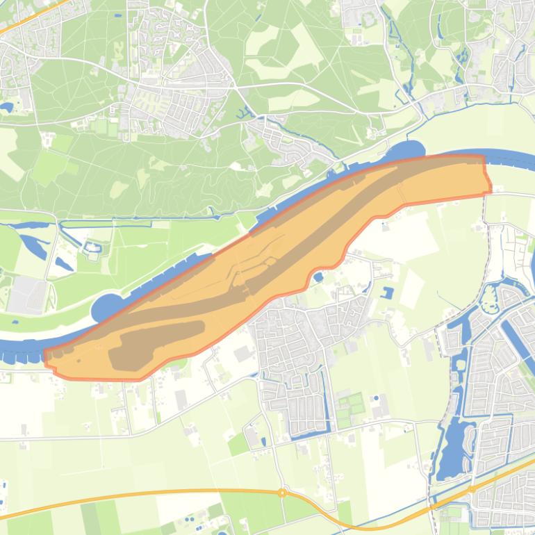 Kaart van de buurt Uiterwaarden Driel.