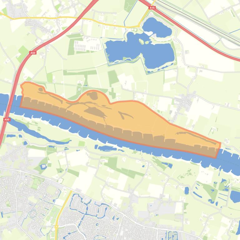 Kaart van de buurt Uiterwaarden Loenense butenpolder.