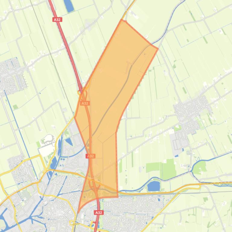 Kaart van de buurt Verspreid gebied Meppel Noord.