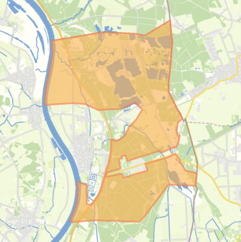 Kaart van de buurt Verspreide huizen Arcen.