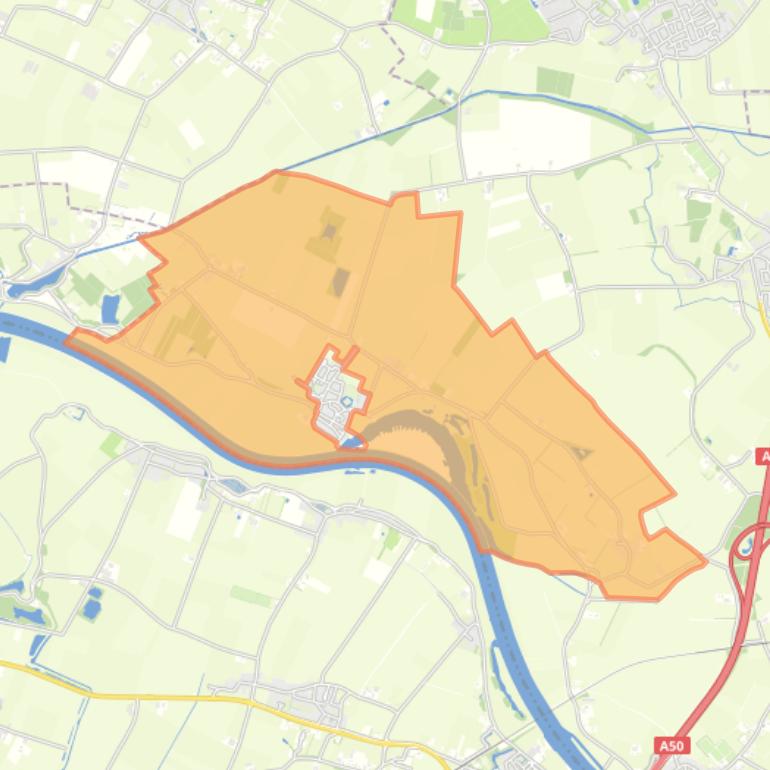 Kaart van de buurt Verspreide huizen Batenburg.