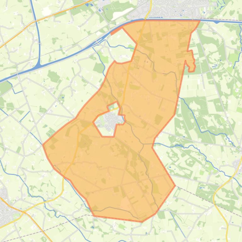 Kaart van de buurt Verspreide huizen Bentelo.