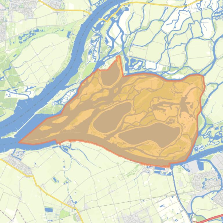 Kaart van de buurt Verspreide huizen Biesbosch.