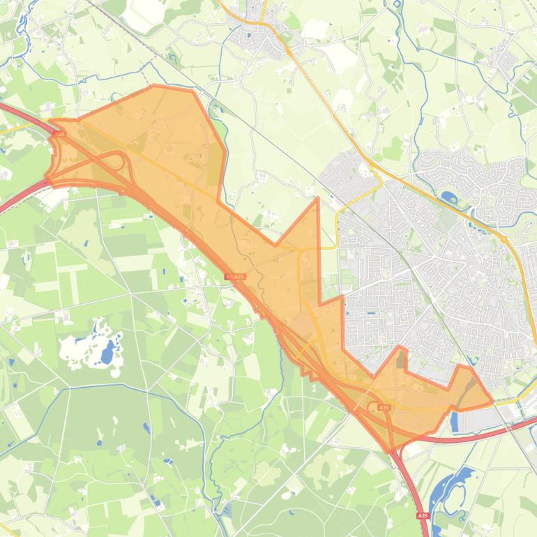 Kaart van de buurt Verspreide huizen Borne-West.