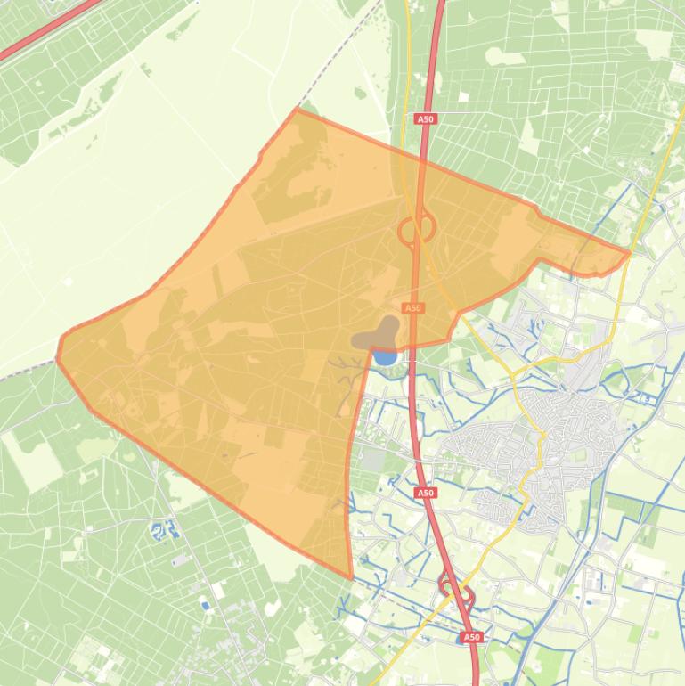 Kaart van de buurt Verspreide huizen bosgebied.