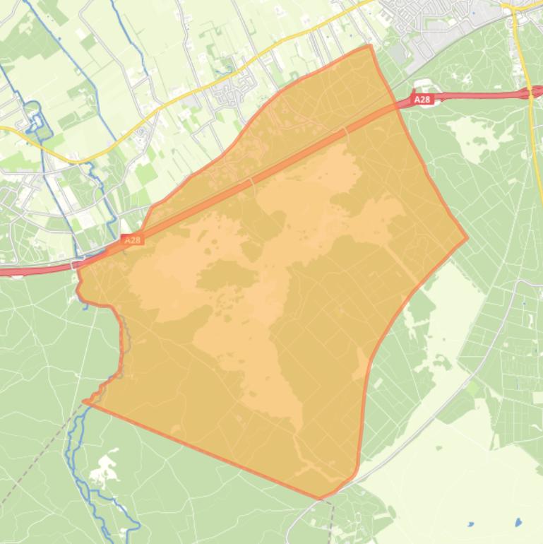 Kaart van de buurt Verspreide huizen bosgebied Hulshorst.