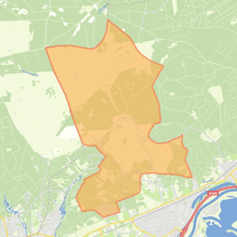 Kaart van de buurt Verspreide huizen bosgebied Rheden.