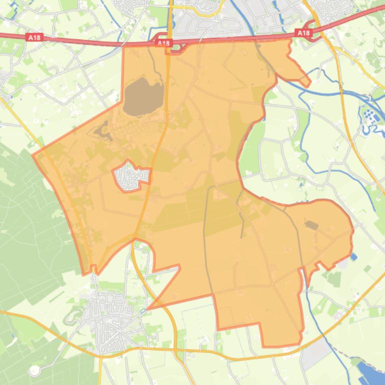 Kaart van de buurt Verspreide huizen Braamt.